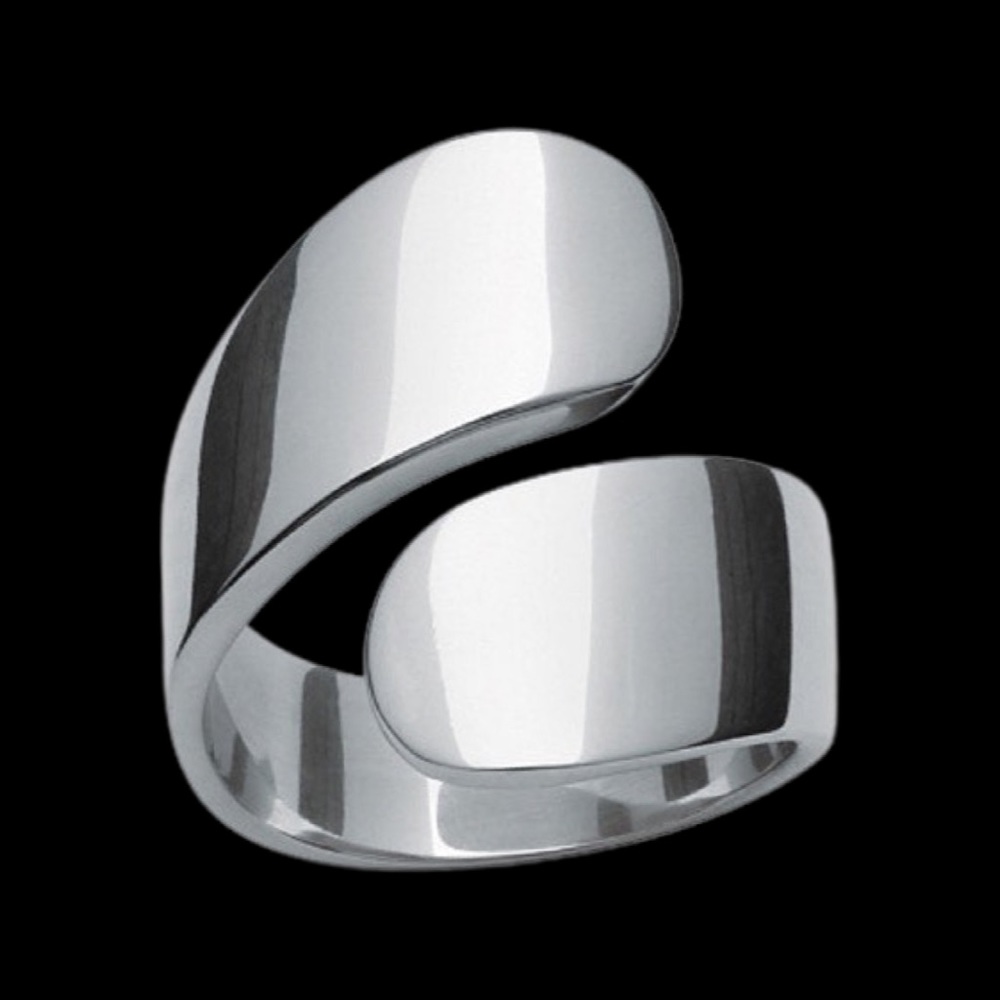 Beautiful stainless steel ring with a dust bag.NWT